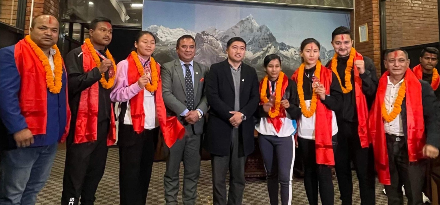 बक्सिङ टोलीलाई राखेप सदस्यसचिवद्वारा स्वागत